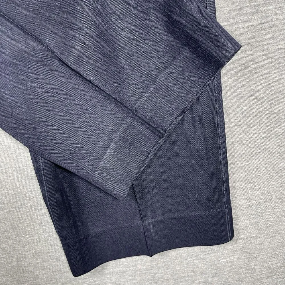 Tommy Bahama Dress Pants Mens 34 (32x28) Blue Silk Satin Pleated Relaxed Cuffed